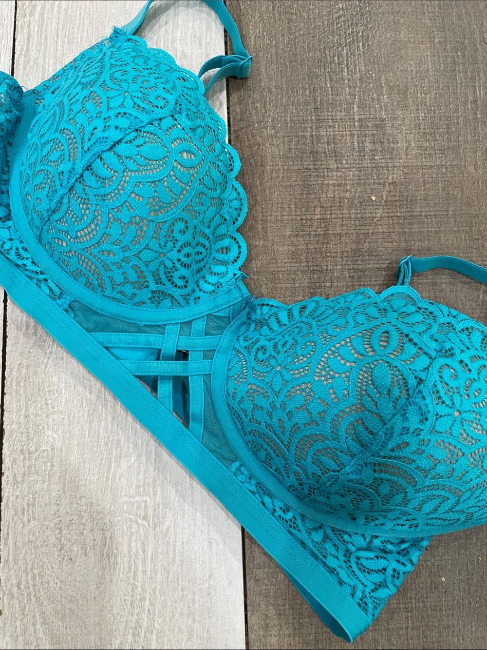 ADORED BY ADORE ME Teal Underwire Bra Sz 38C